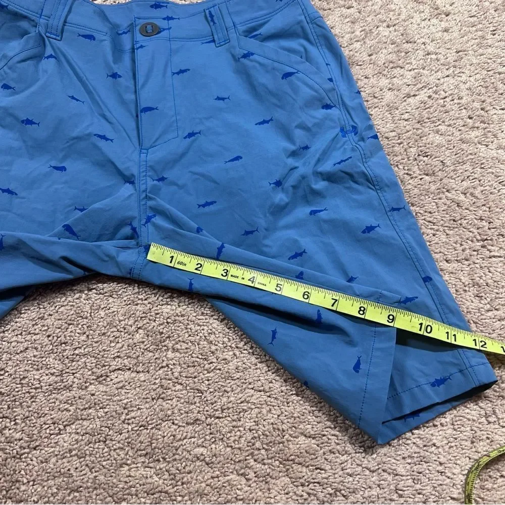 Under Armour Mens Shorts Sz 28 Blue Fish Hunter Tuna Swordfish Chino 1304648